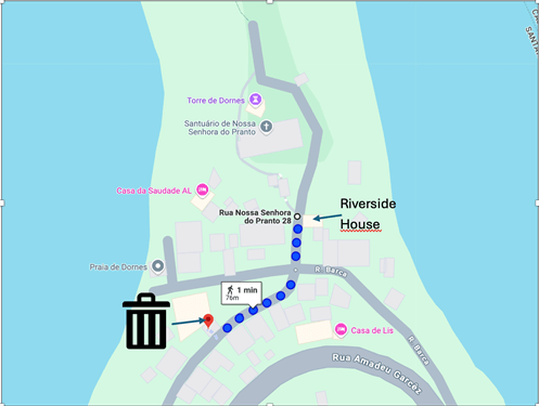 Map Of Bin Location For Riverside House